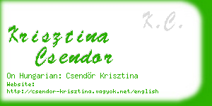 krisztina csendor business card